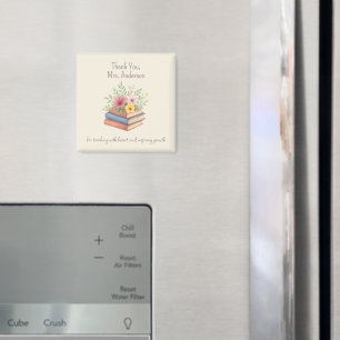 Thank You Teacher – Watercolor Books & Flowers - Magnet