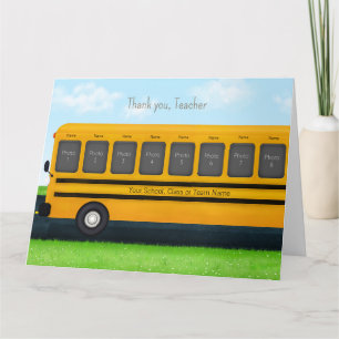 Thank You Teacher Yellow School Bus 16 Photos Card