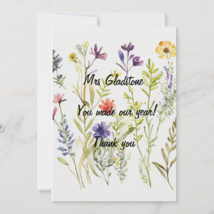 Thank you Teacher You made our Year. Editable text Card