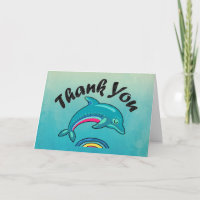 Thank You Teal Green Dolphin Jumping In The Air