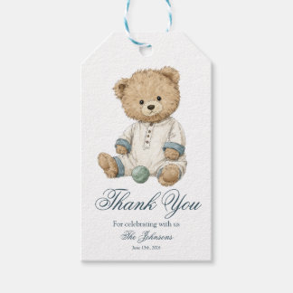 Thank You Teddy Bear Baby Shower Favour Tag