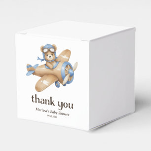 Thank You Teddy Bear Pilot Baby Boy Shower Favour Box