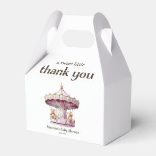 Thank You Teddy Bear Twin Girls Baby Shower Favour Box