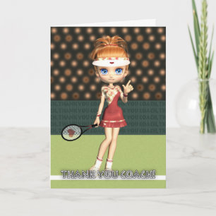 Thank You Tennis Coach Greeting Card