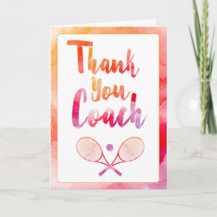 Thank You Tennis Coach Greeting Card