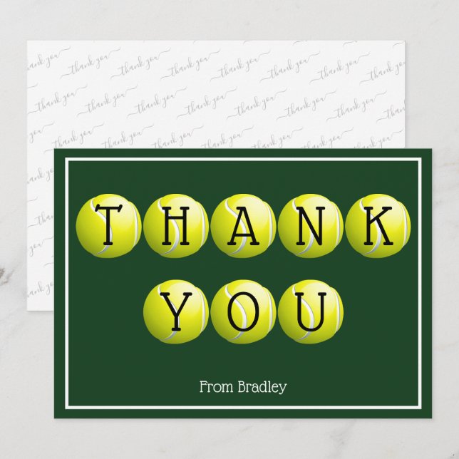 Thank You Tennis Custom Personalised (Front/Back)