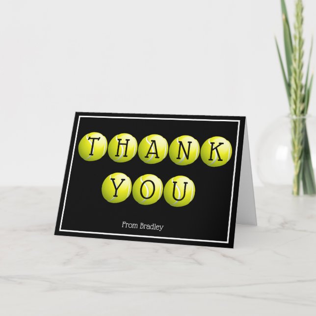 Thank You Tennis Custom Personalised Card (Front)