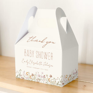 Thank You Terracotta Wildflower Boho Baby Shower Favour Box