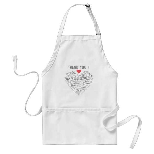 Thank You Text Apron Gift Multi Language (Front)