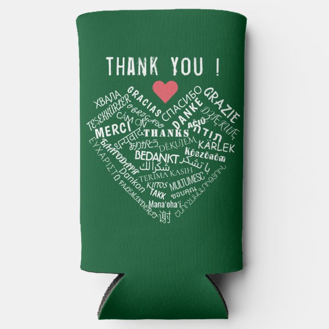 Thank You Text Can Cooler Gift Personalised (Front)