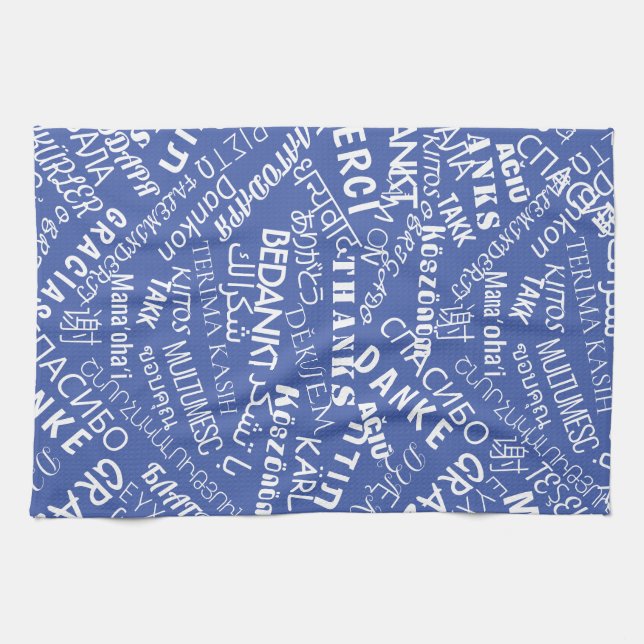 Thank You Text Kitchen Towel Multilingual Words (Horizontal)