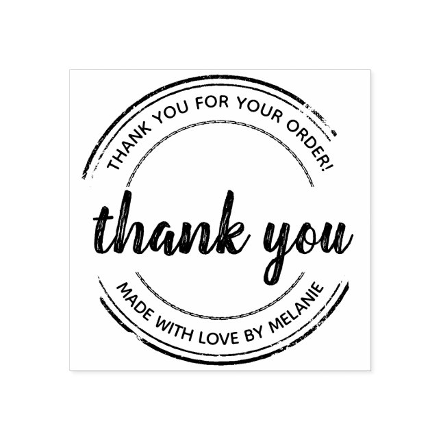 Thank You Text Logo Custom Rubber Stamp (Imprint)