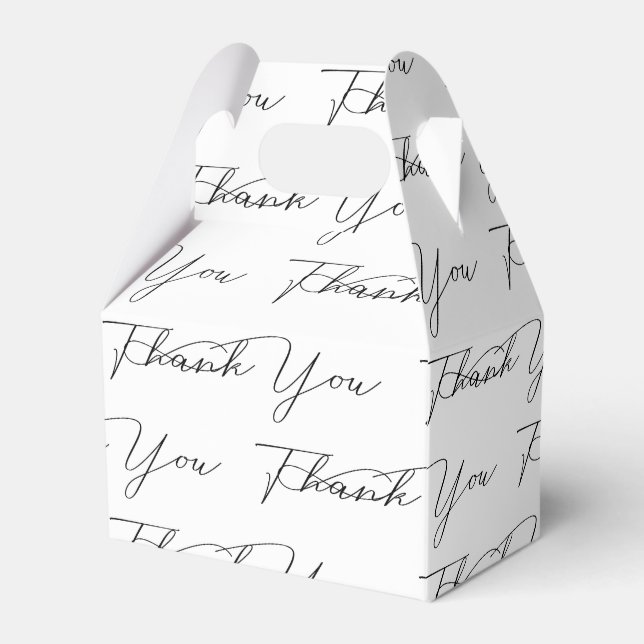 Thank You Text On White  Favour Box (Front Side)