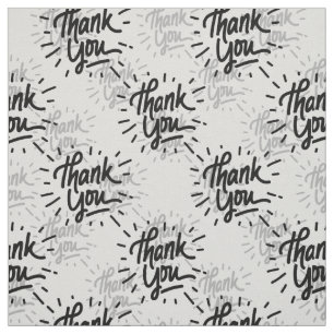 Thank You Text Pattern Design Fabric