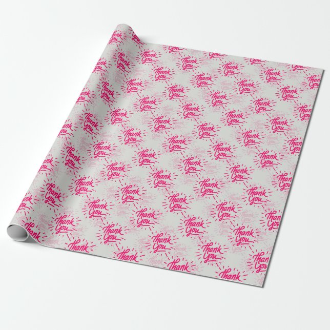 Thank You Text Pattern Design Wrapping Paper (Unrolled)