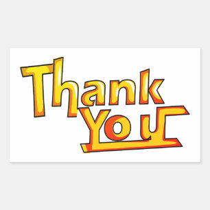 Thank You Text Rectangular Sticker