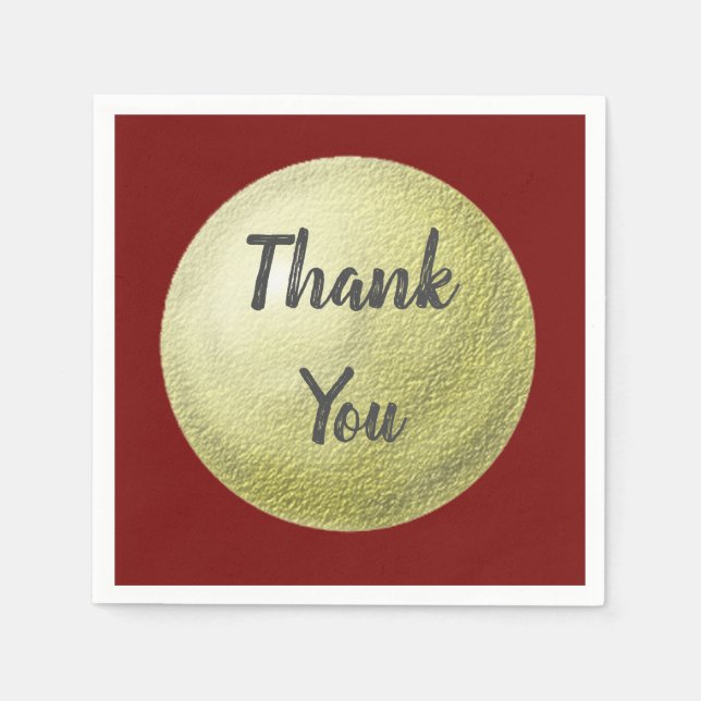 Thank You Textured Gold Circle Appreciation Napkin (Front)