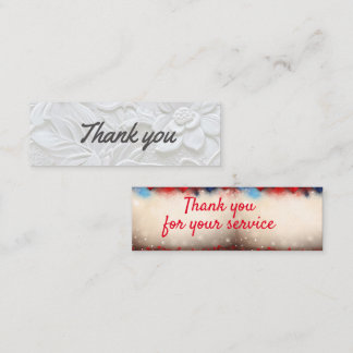 Thank you/Thank you for your service Mini Business Card