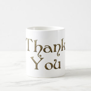 Thank You Thanks Golden Typography Text Elegant Coffee Mug