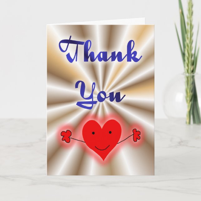Thank you. Thanks Love heart. Caring. Appreciate Thank You Card (Front)