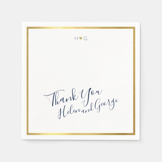 Thank You . thanks wedding party Napkin (Front)