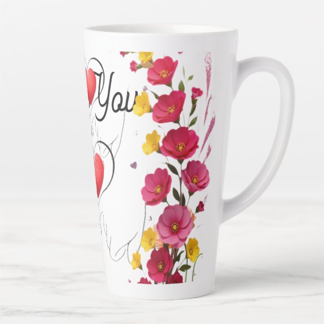 Thank You Thanks With Thanks Many Thanks Latte Mug (Right)