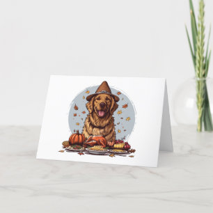 Thank You Thanksgiving Golden Retriever Dog Card