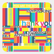 Thank you The Best Colourful Sticker
