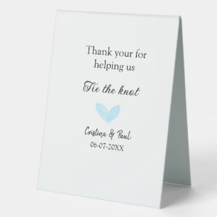 thank you tie the knot blue heart wedding rustic