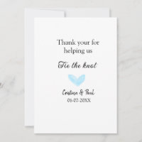 thank you tie the knot blue heart wedding rustic