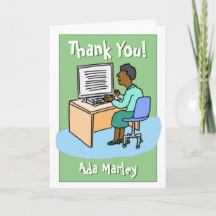 Thank You to a Black Female Office Co-Worker Card