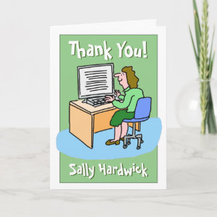 Thank You to a Female Office Worker Card