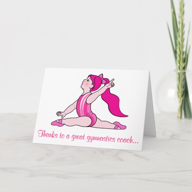 Thank-You to a Gymnastics Coach Thank You Card (Front)
