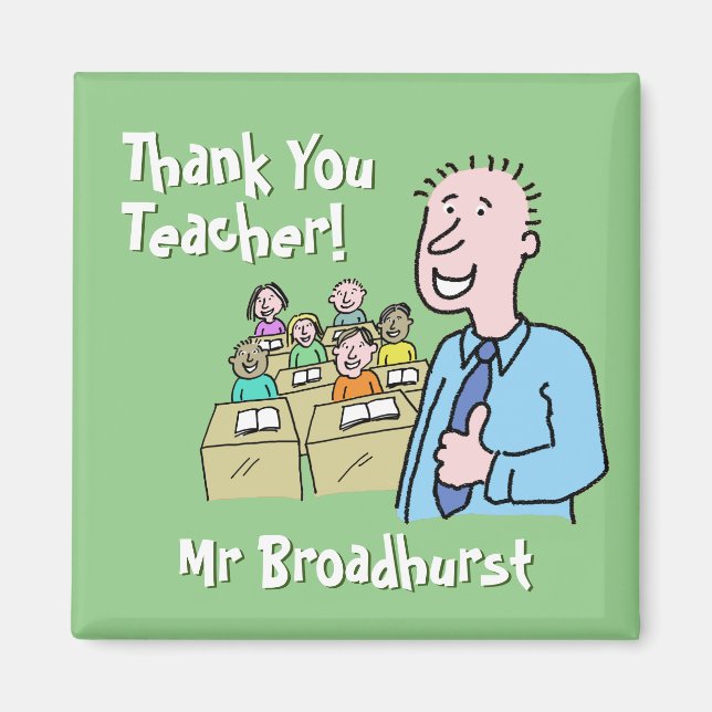 Thank You to a Male Teacher Magnet (Front)