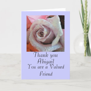 Thank you to a valued friend rose greeting card