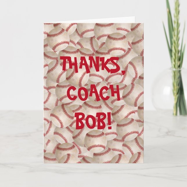 Thank You to Baseball Coach Card (Front)