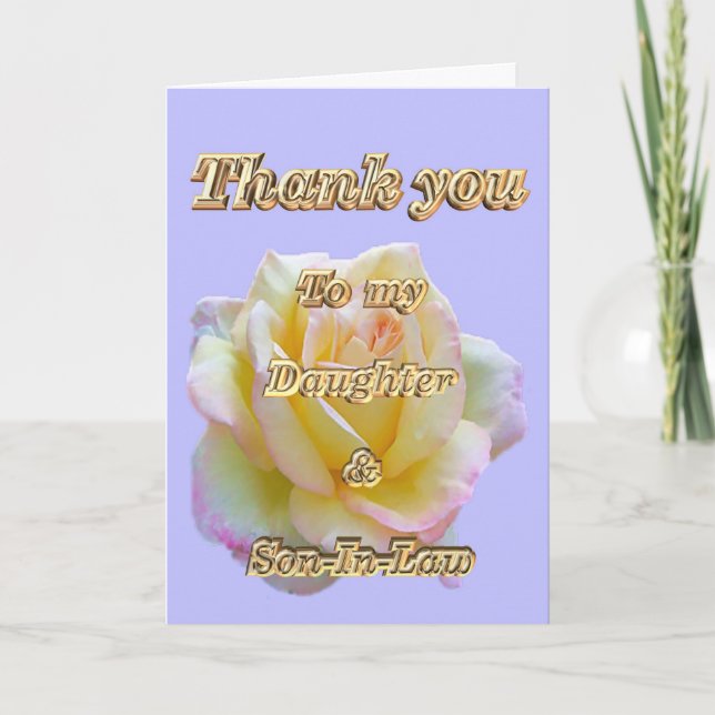 Thank You to daughter & Son-In-Law appreciation (Front)