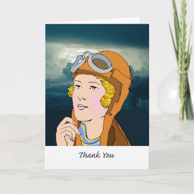 Thank You to Flight Instructor, Retro Female Pilot (Front)