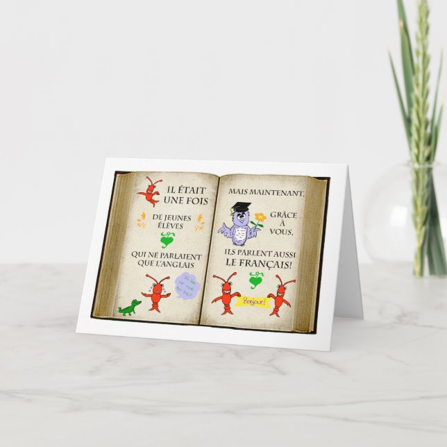 Thank you to French Teacher in French Card (Front)