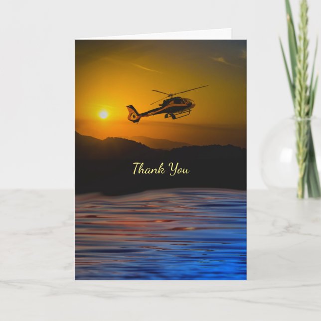 Thank You to Helicopter Flight Instructor Card (Front)