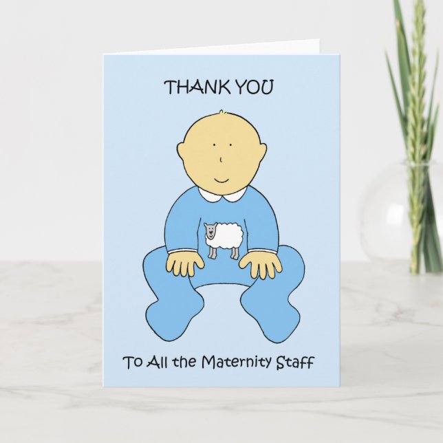 Thank You to Maternity Staff Cute Baby Boy (Front)