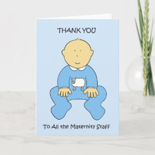 Thank You to Maternity Staff Cute Baby Boy