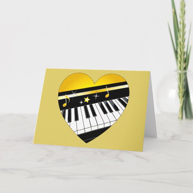 Thank You to My Accompanist Piano in a Heart Card (Front)
