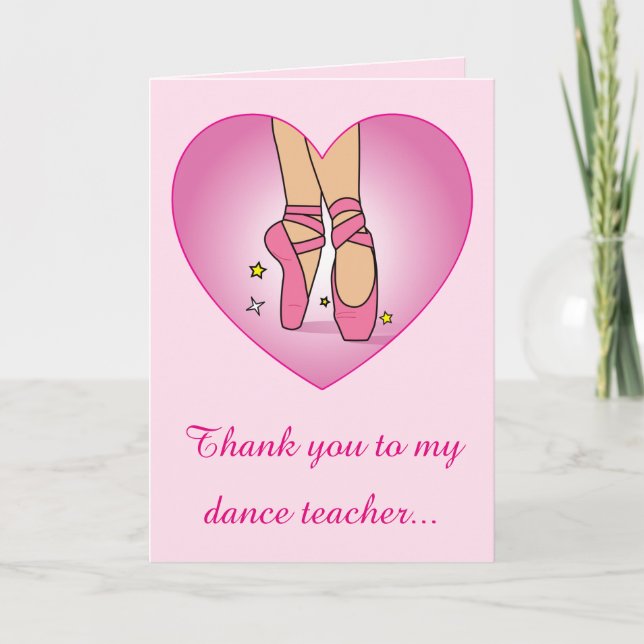 Thank you to my Dance Teacher: Ballet Shoes Card (Front)