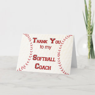 Thank You to my Softball Coach Card