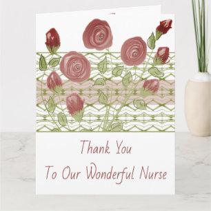 Thank You To Our Wonderful Nurse Card