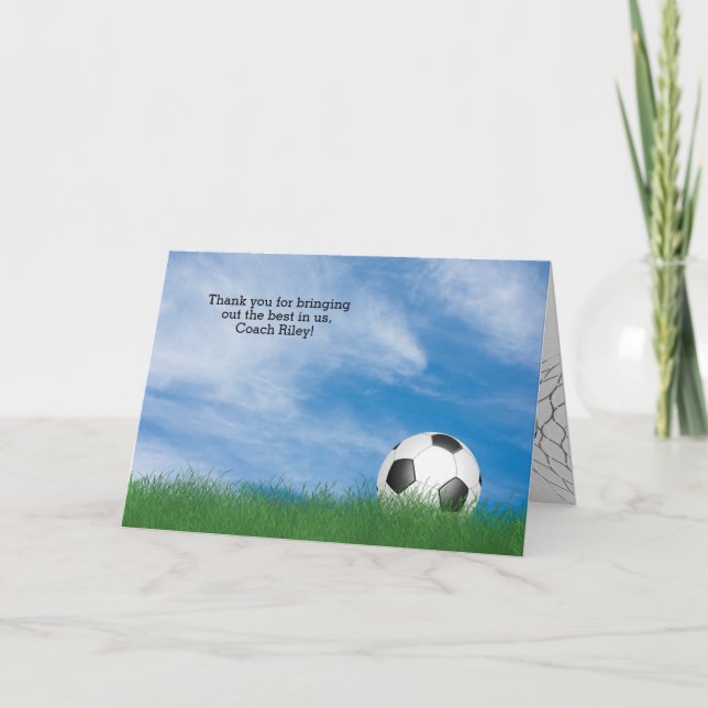 thank you to soccer coach card (Front)