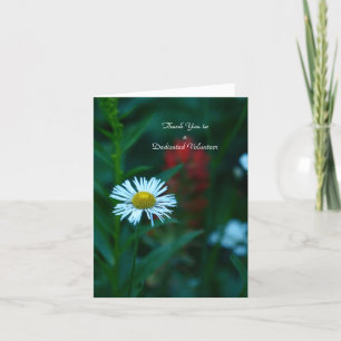 Thank You to Volunteers Note Card, White Flower Card
