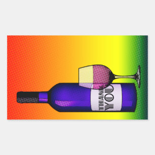 thank you toast rectangular sticker