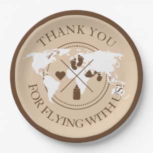 Thank you Travel Baby Shower Modern Decor Paper Plate